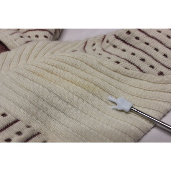 Rique Dessali vintage Italian angora wool geometric open front knit cardigan - Picture 8 of 12